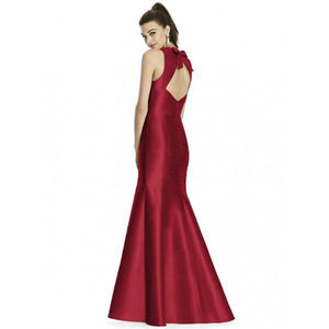 NEW Alfred Sung Sz 10 Sleeveless Cutout Trumpet Gown w/ Back Bow $231 msrp I22-9